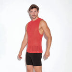 Code 22 knit muscle tank 7002 coral red