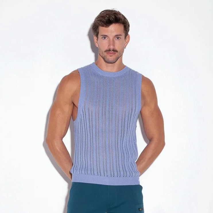 Code 22 knit muscle tank 7002 sky blue