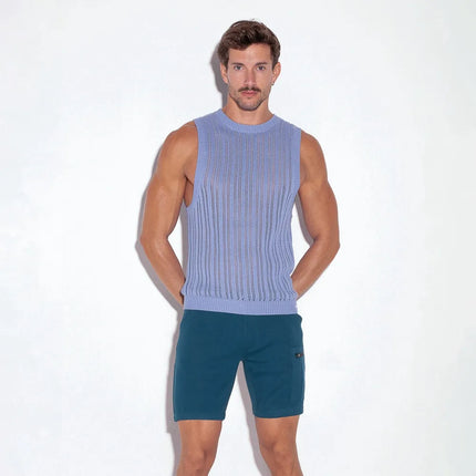 Code 22 knit muscle tank 7002 sky blue