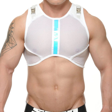 STUD Freon crop top harness white