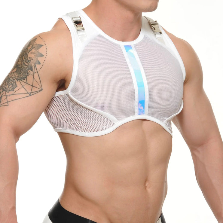 STUD Freon crop top harness white