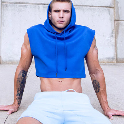 Blue hoodie crop top on sale