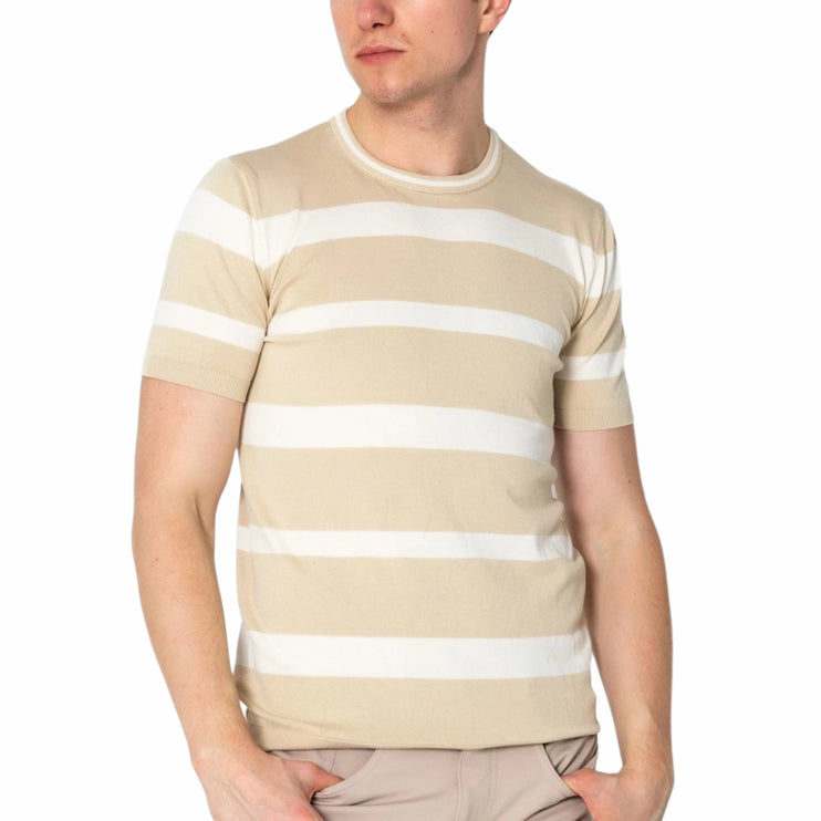 RNT23 Striped knit t-shirt beige