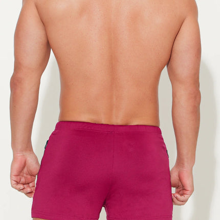 JJ Malibu Karma 2" short w/zipper pockets berry