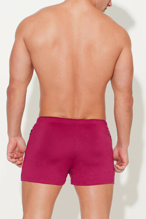 JJ Malibu Karma 2" short w/zipper pockets berry