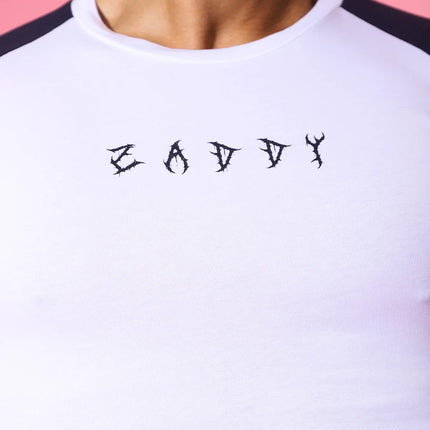 JJ Malibu Zaddy slim-fit crop top white/black