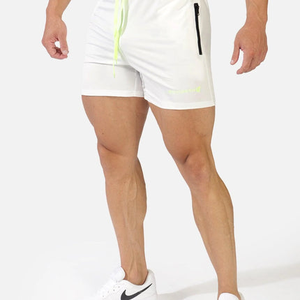 Jed North Agile 4" gym short w/zipper pockets white