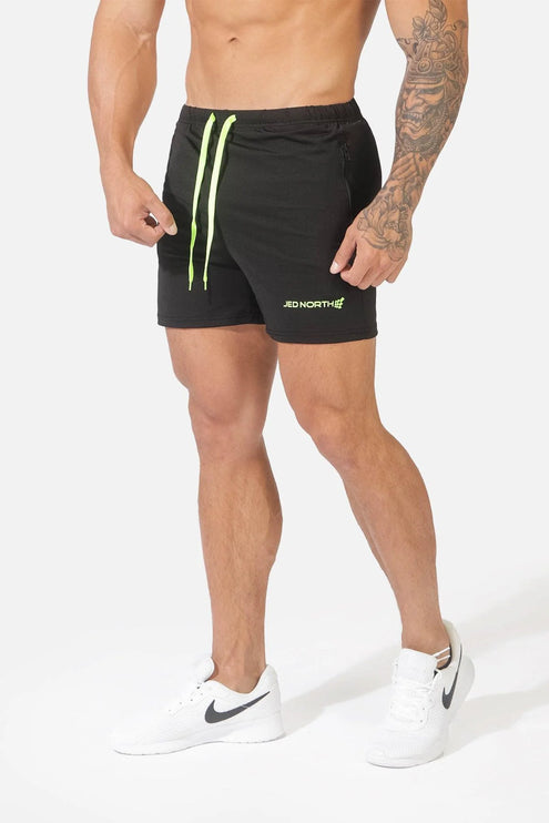 Jed North Agile 4" gym short w/zipper pockets black