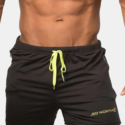 Jed North Agile 4" gym short w/zipper pockets black