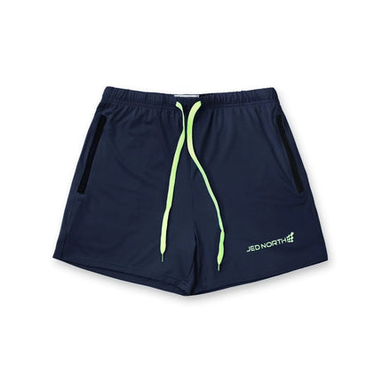 Jed North Agile 4" gym short w/zipper pockets navy