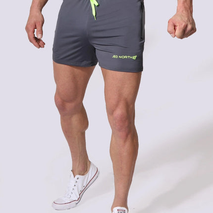 Jed North Agile 4" gym short w/zipper pockets grey