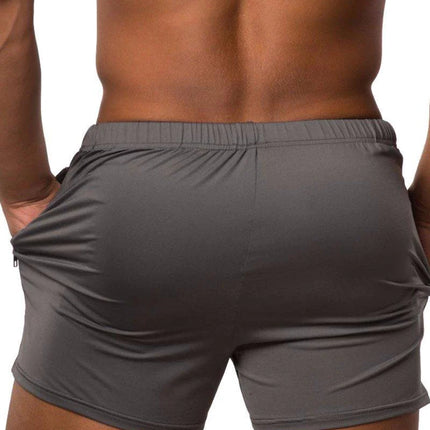 Jed North Agile 4" gym short w/zipper pockets grey