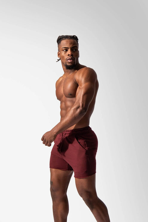 Jed North Motion 5" sweat short maroon