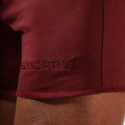 Jed North Motion 5" sweat short maroon