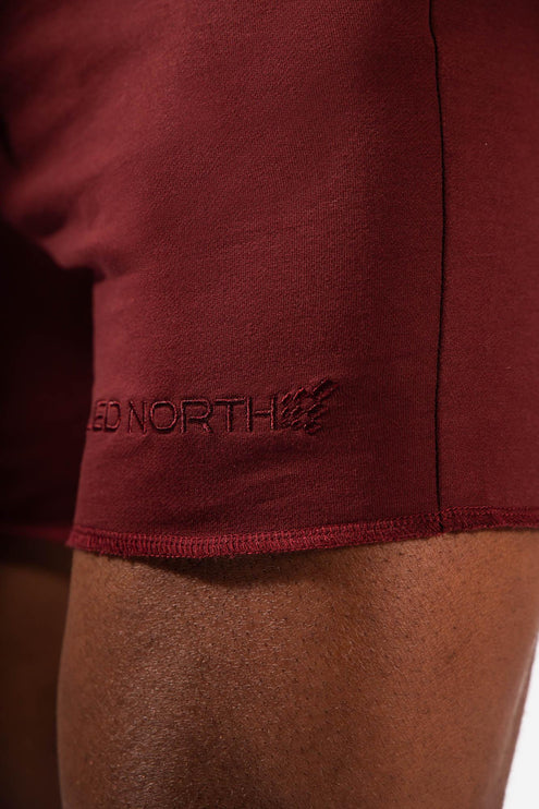 Jed North Motion 5" sweat short maroon