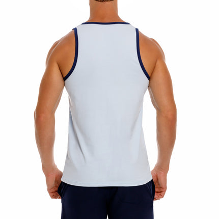 JOR Brixton cotton slim fit tank blue