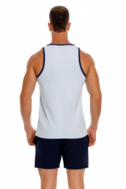 JOR Brixton cotton slim fit tank blue