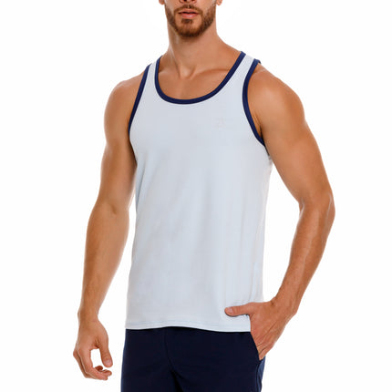 JOR Brixton cotton slim fit tank blue