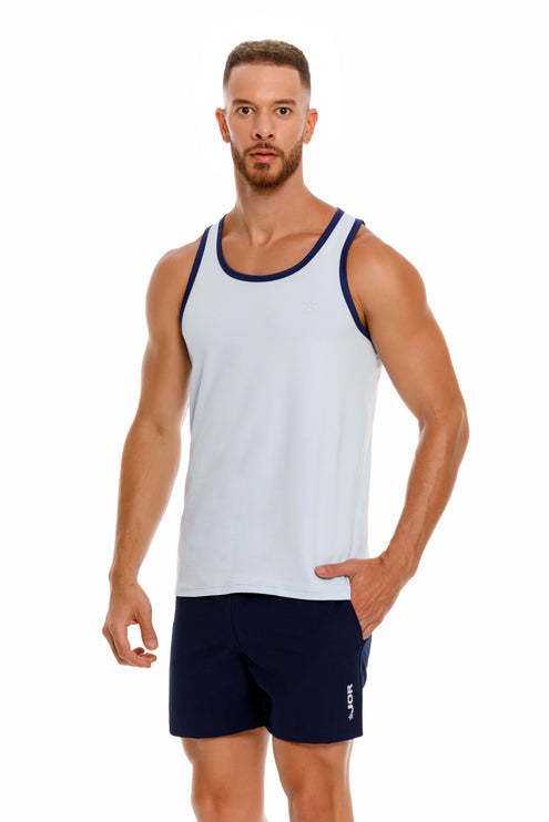 JOR Brixton cotton slim fit tank blue