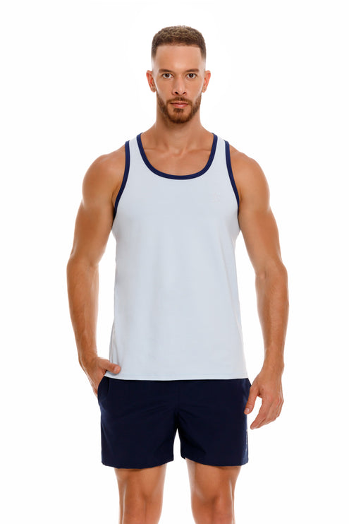 JOR Brixton cotton slim fit tank blue