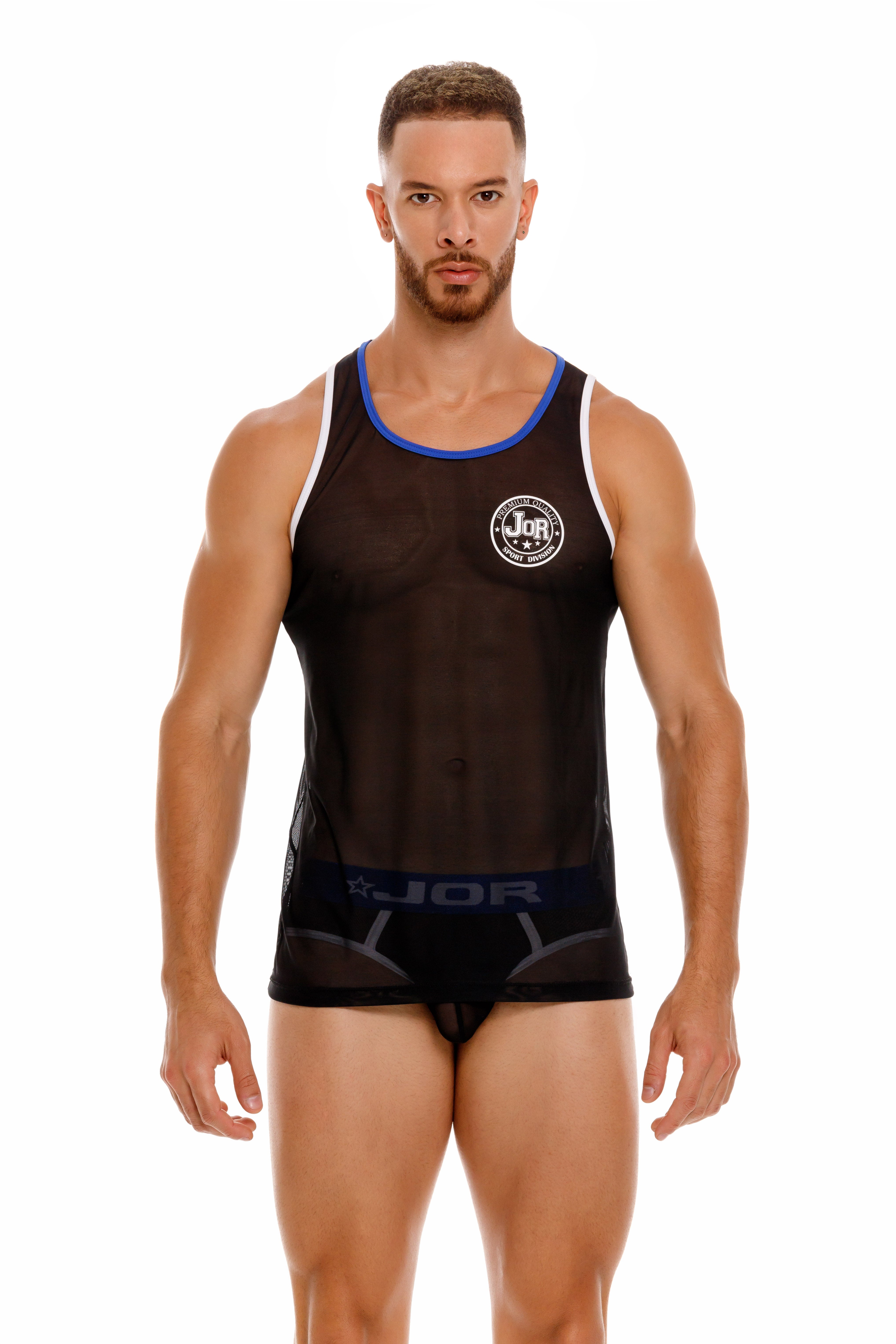 JOR Dakar slim fit mesh tank black