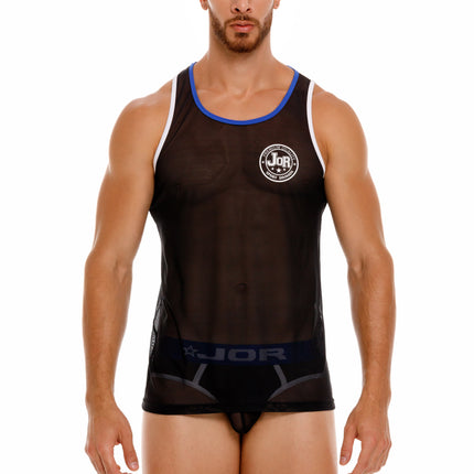 JOR Dakar slim fit mesh tank black