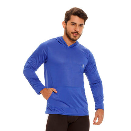 JOR Cross hooded sports mesh pullover blue