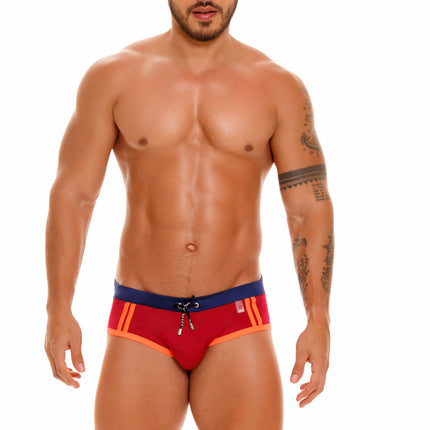 JOR Maui swim brief wine red