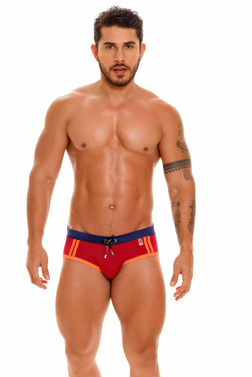 JOR Maui swim brief wine red