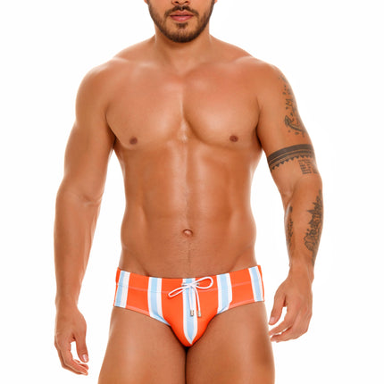 JOR Portofino swim brief orange striped