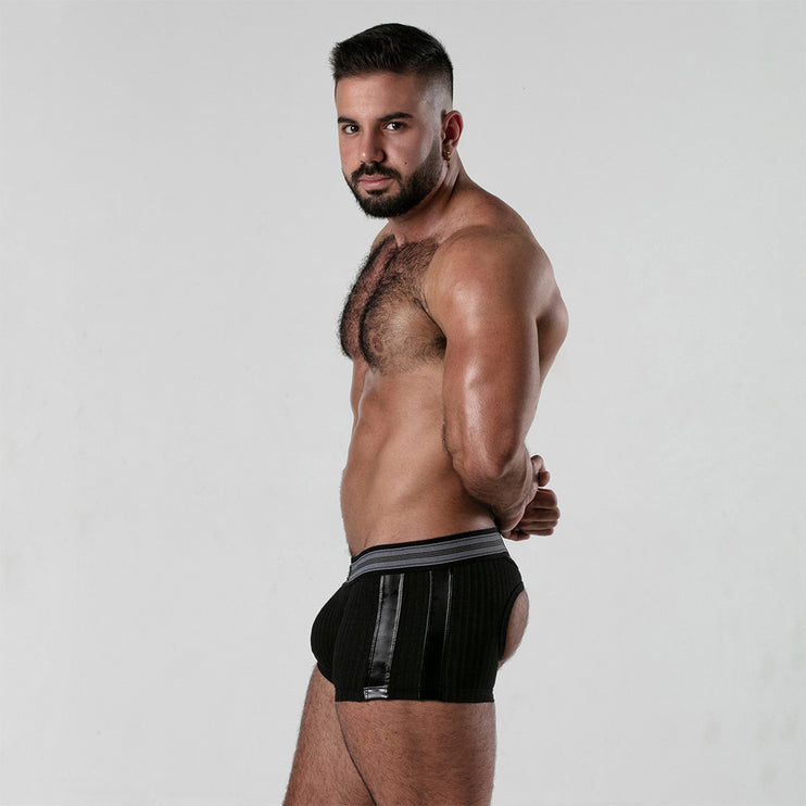 Locker Gear LK0124 ribbed cotton jockboxer black