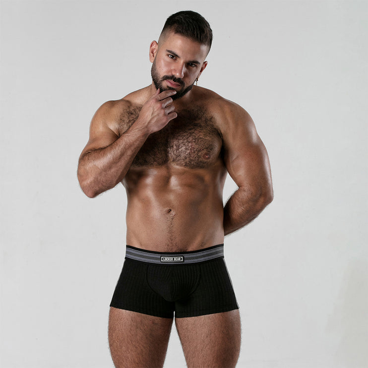 Locker Gear LK0124 ribbed cotton jockboxer black