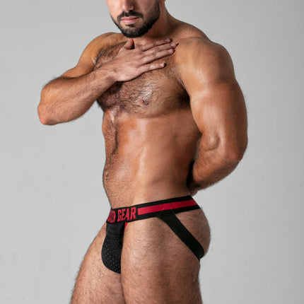 Locker Gear LK0526 enhancing mesh jockstrap black/red