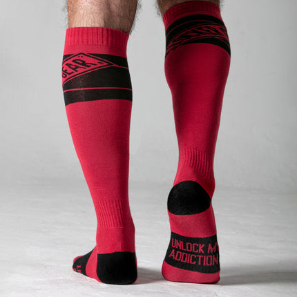 Locker Gear LK1101 knee-high socks red