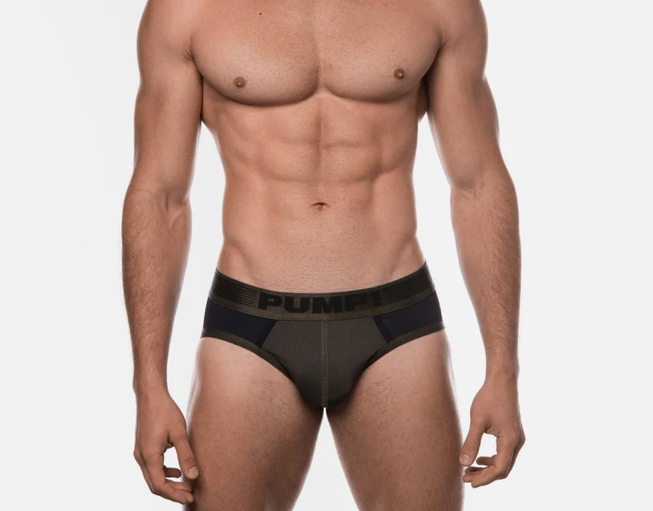 PUMP Military Ribbed brief army green