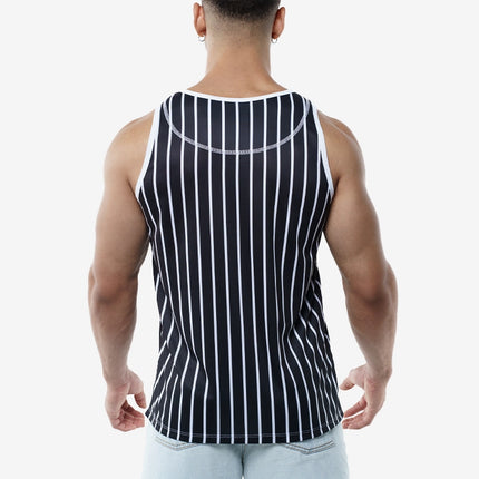 PUMP! Striped slim fit tank black