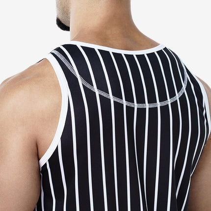 PUMP! Striped slim fit tank black