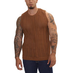 RNT23 crochet muscle tank brown