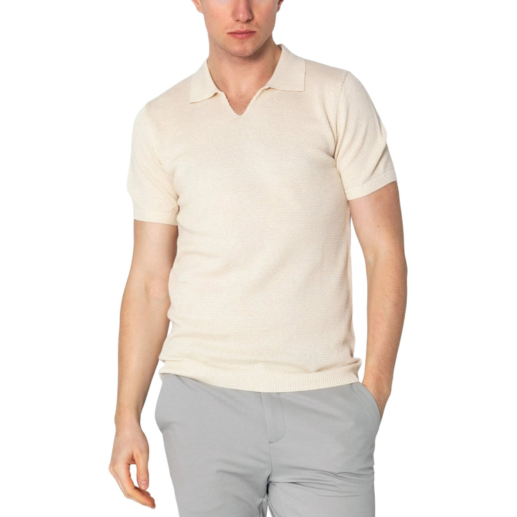 RNT23 jersey knit polo shirt beige