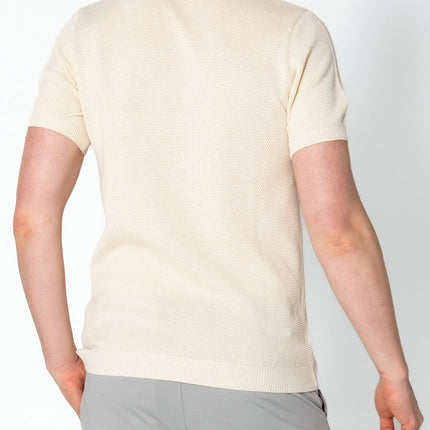 RNT23 jersey knit polo shirt beige