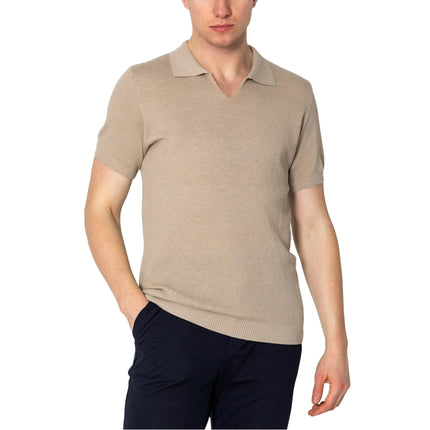 RNT23 jersey knit polo shirt stone