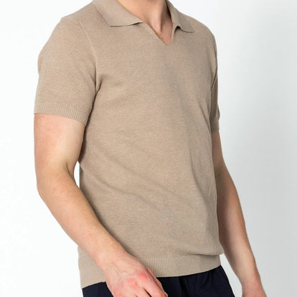 RNT23 jersey knit polo shirt stone