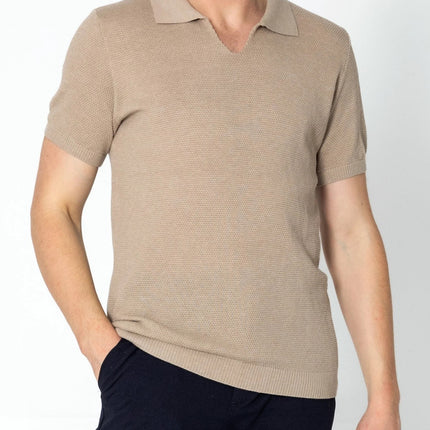 RNT23 jersey knit polo shirt stone