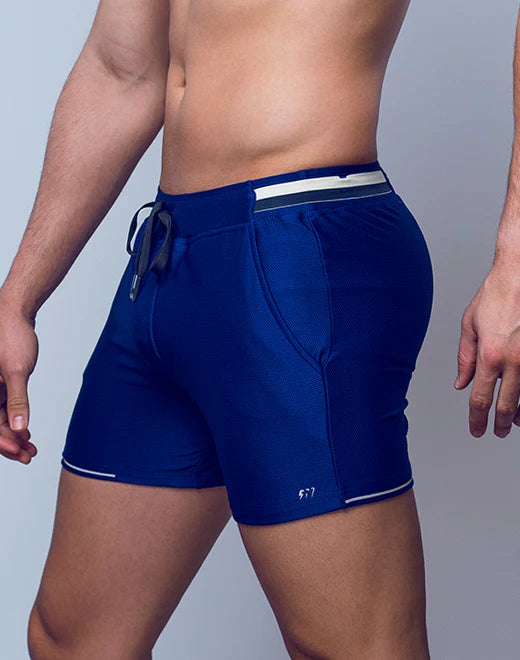 Supawear Full Lined 4" mesh short limoges blue