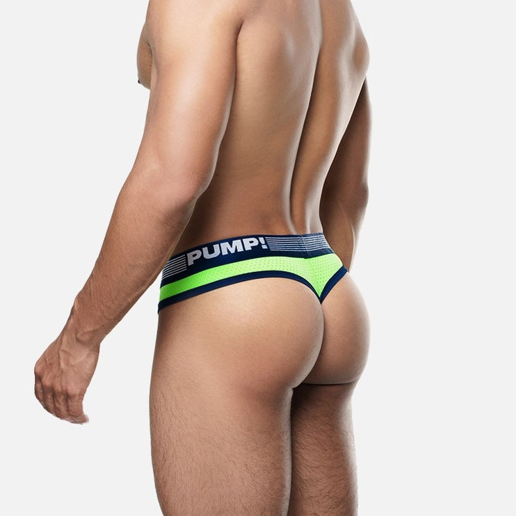 PUMP Surge mesh thong navy/neon green