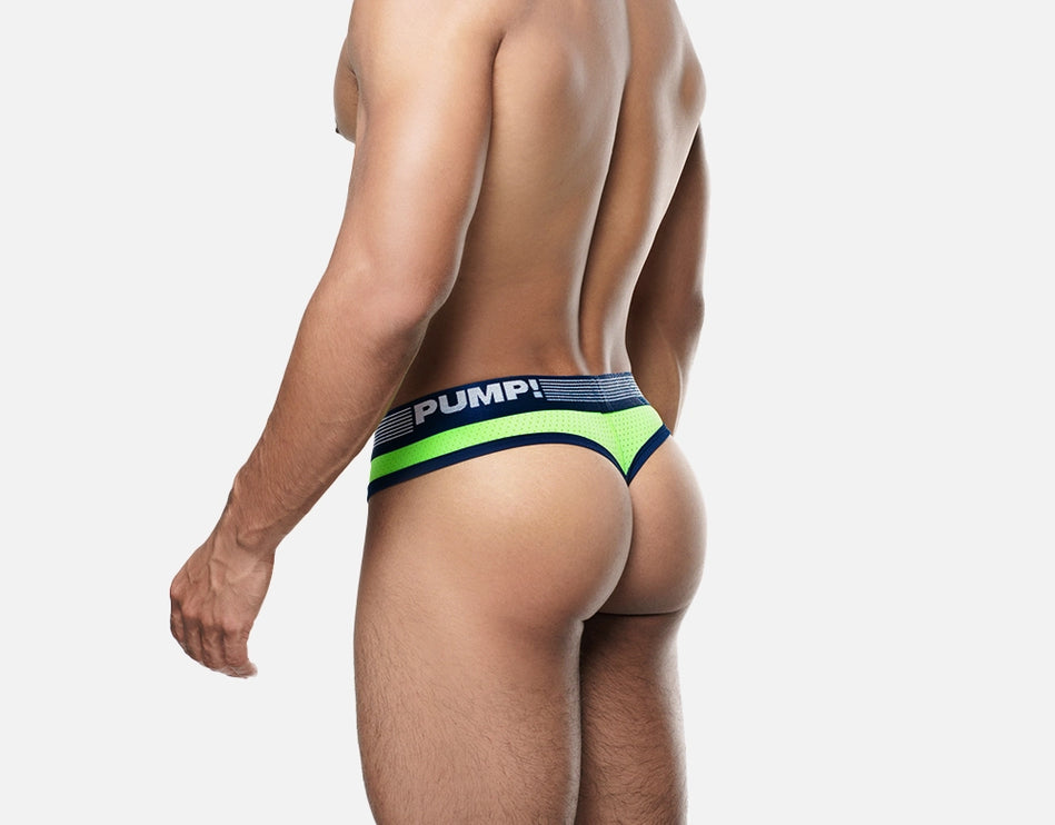 PUMP Surge mesh thong navy/neon green