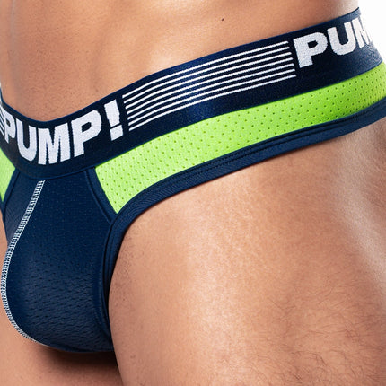 PUMP! Surge mesh thong navy/neon green