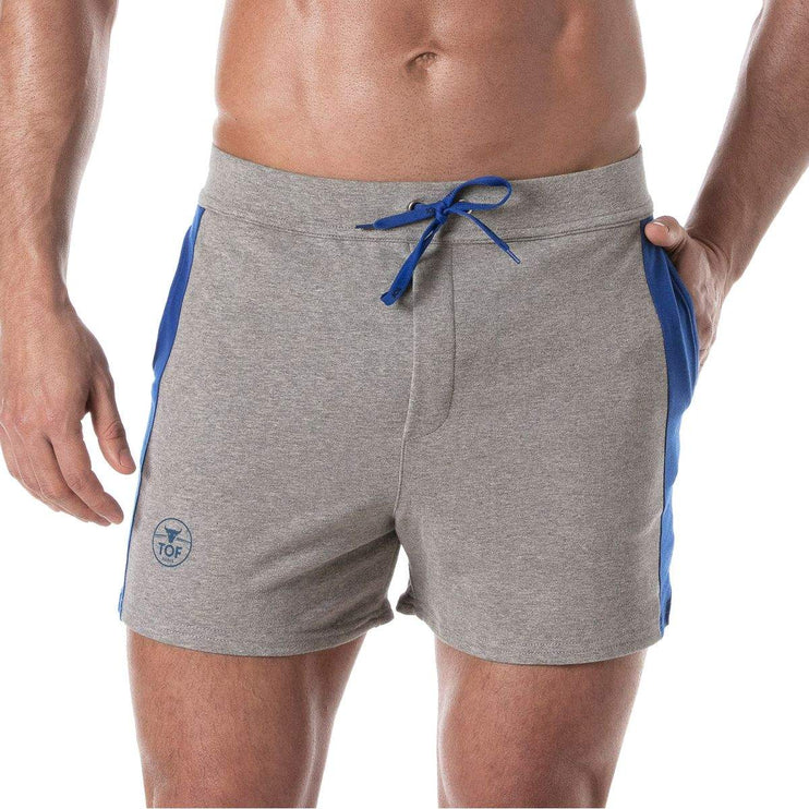 TOF Football 4" cotton short grey