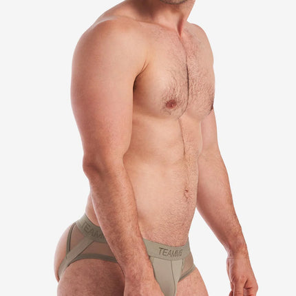 Teamm8 Score Sheer jockstrap mesh army green