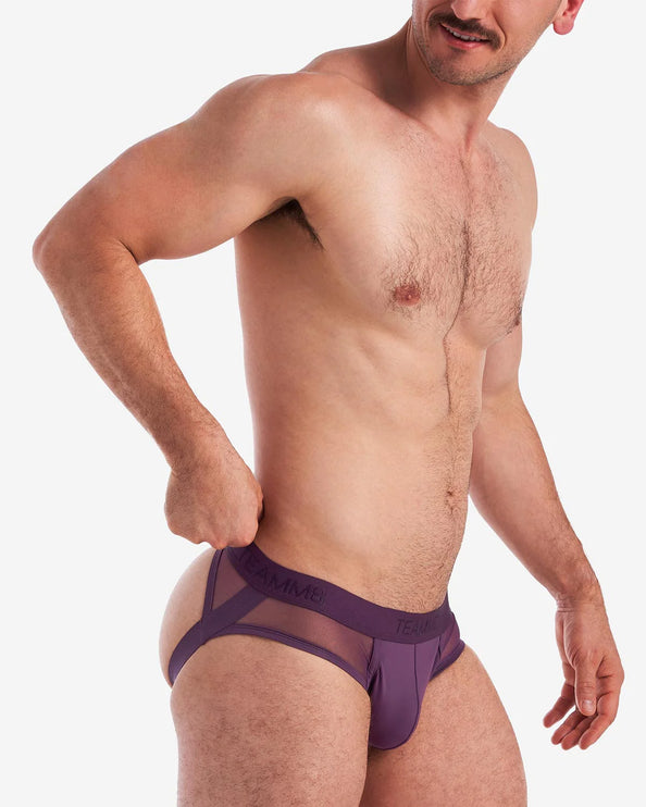 Teamm8 Score Sheer jockstrap mesh plum purple